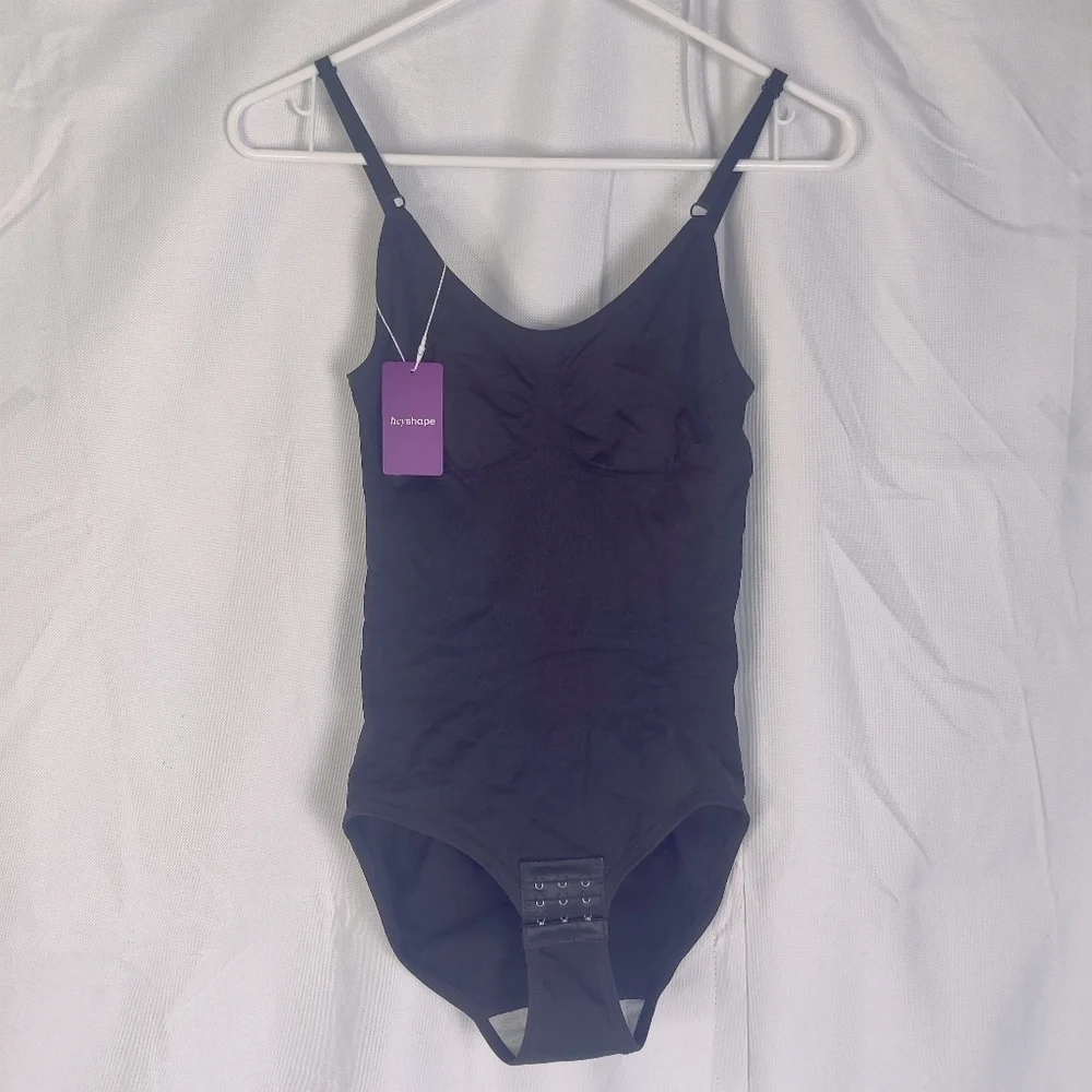 HeyShape Snatched Shapewear Sculpting Bodysuit Sz M Black Hey Shape Straps Snaps